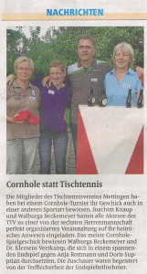 Cornhole Turnier in Mettingen